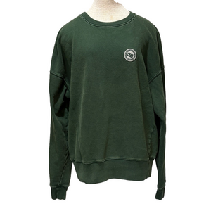 P448 sz L organic cotton made in Italy green crewneck sweatshirt